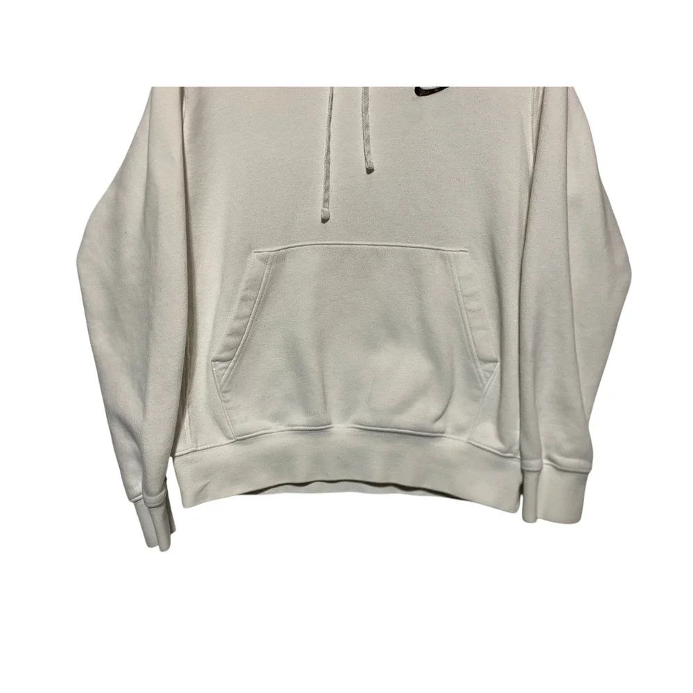 Nike Sportswear Club Pullover Hoodie Men's White Size Small Fleece Cotton Blend